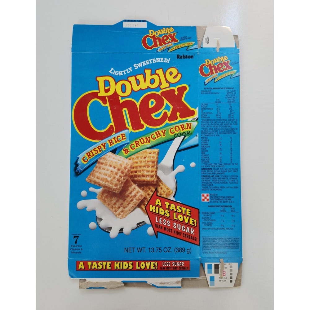 Vintage 1992 Ralston Double Chex Vintage‎ Used Cereal Box